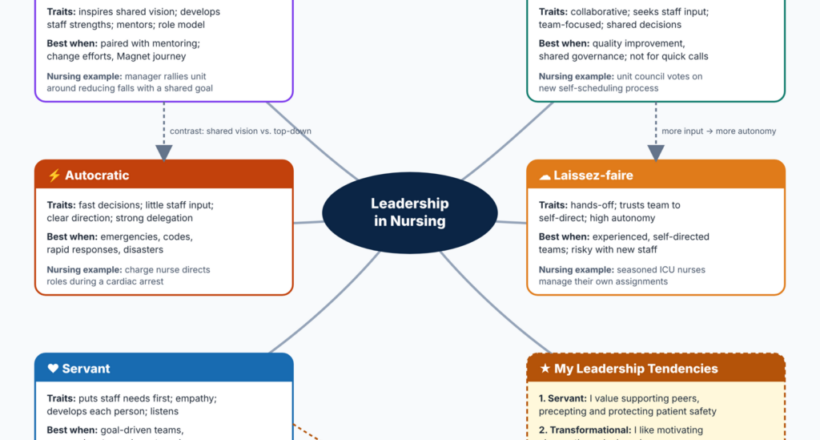 nursing-leadership-styles-mind-map